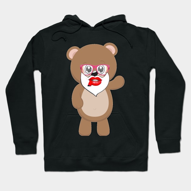 BEAR IN RED LEPS ART Hoodie by Own Store